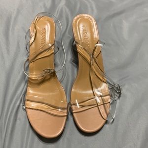 Cleared chunky heeled sandals